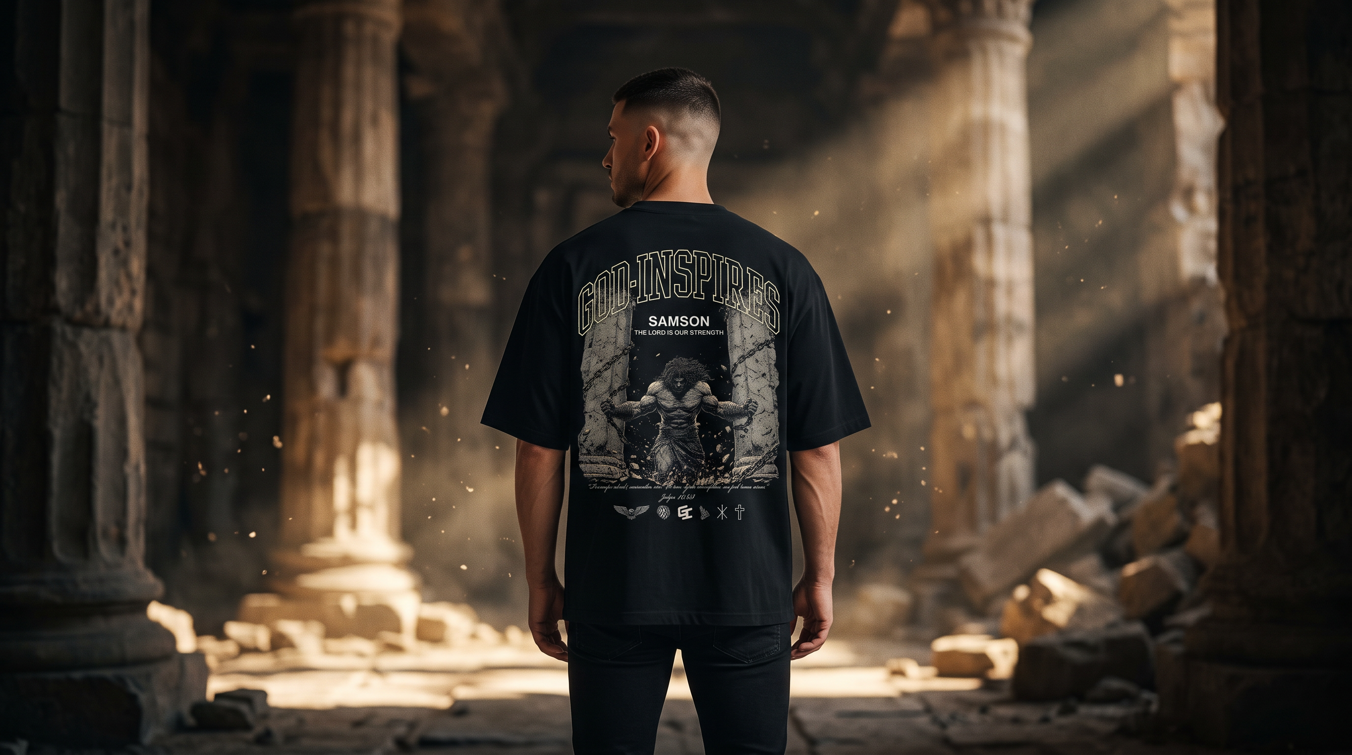 Samson's Strength T-Shirt, God Inspires Bible Characters collection
