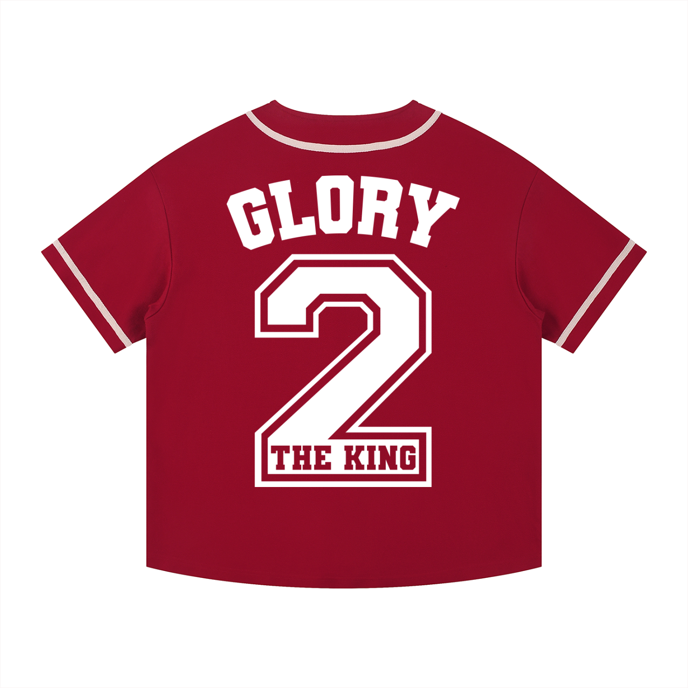 'Glory 2 The King' Contrast Piped Button-Up Jersey