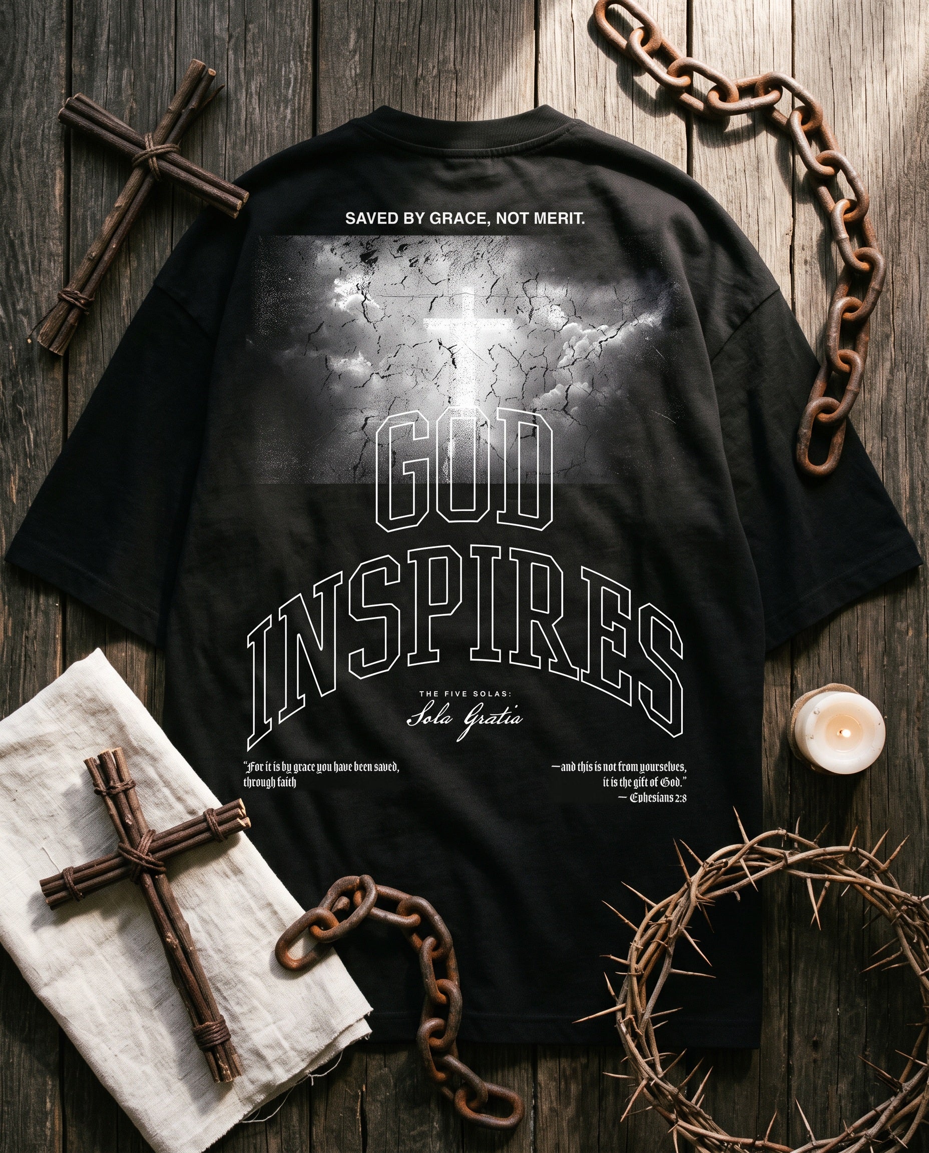 'The Five Solas: Sola Gratia' T-Shirt - God Inspires