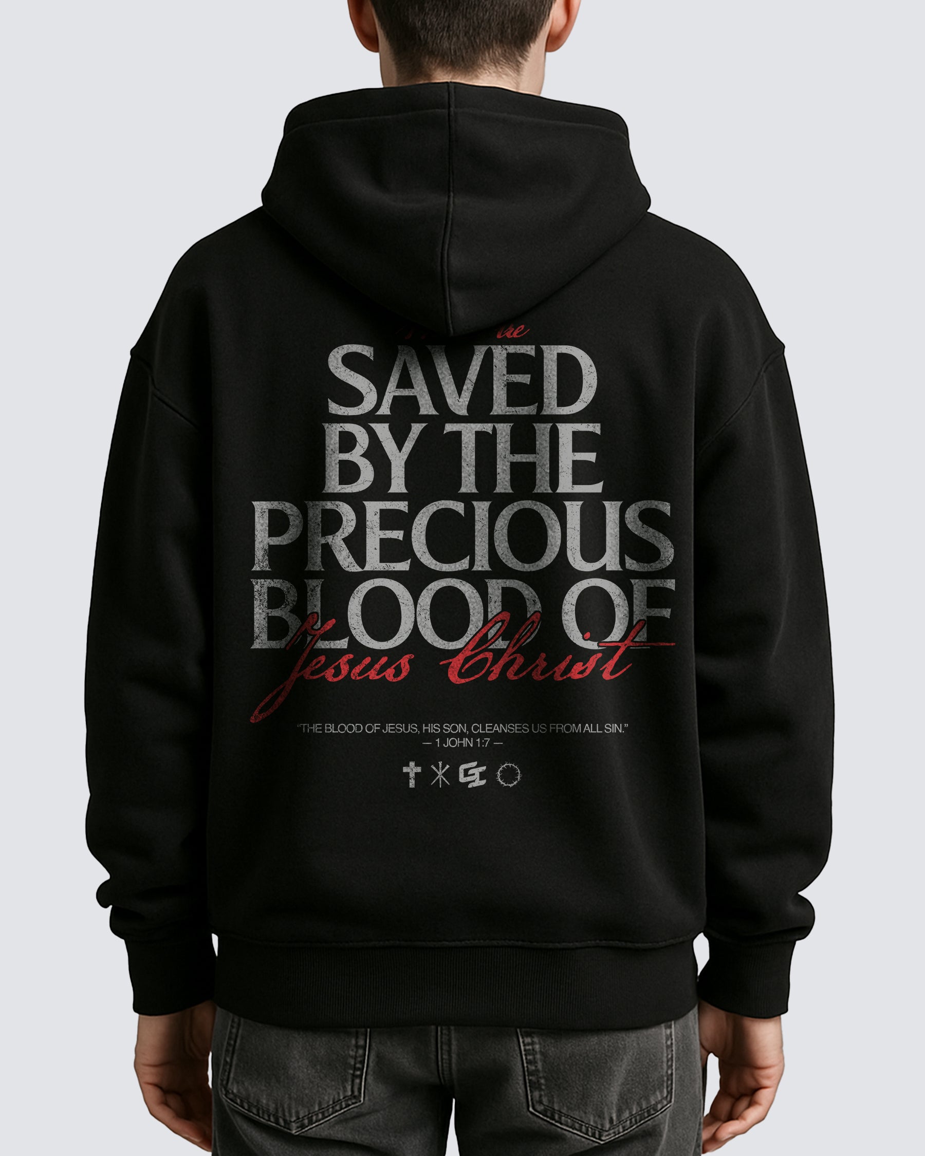 'Blood of Jesus Christ' Oversized Hoodie
