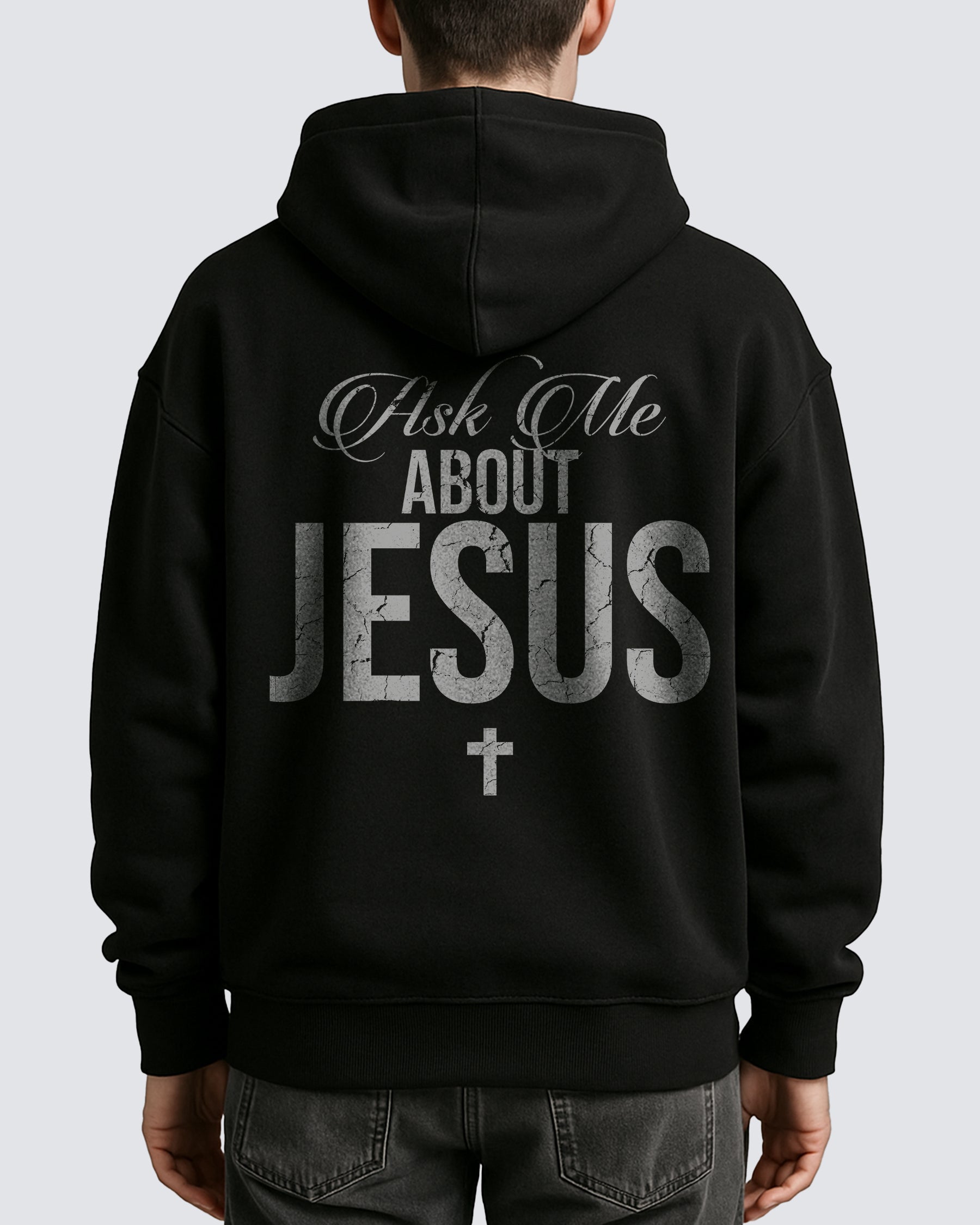 'Ask Me About Jesus' Oversized Hoodie