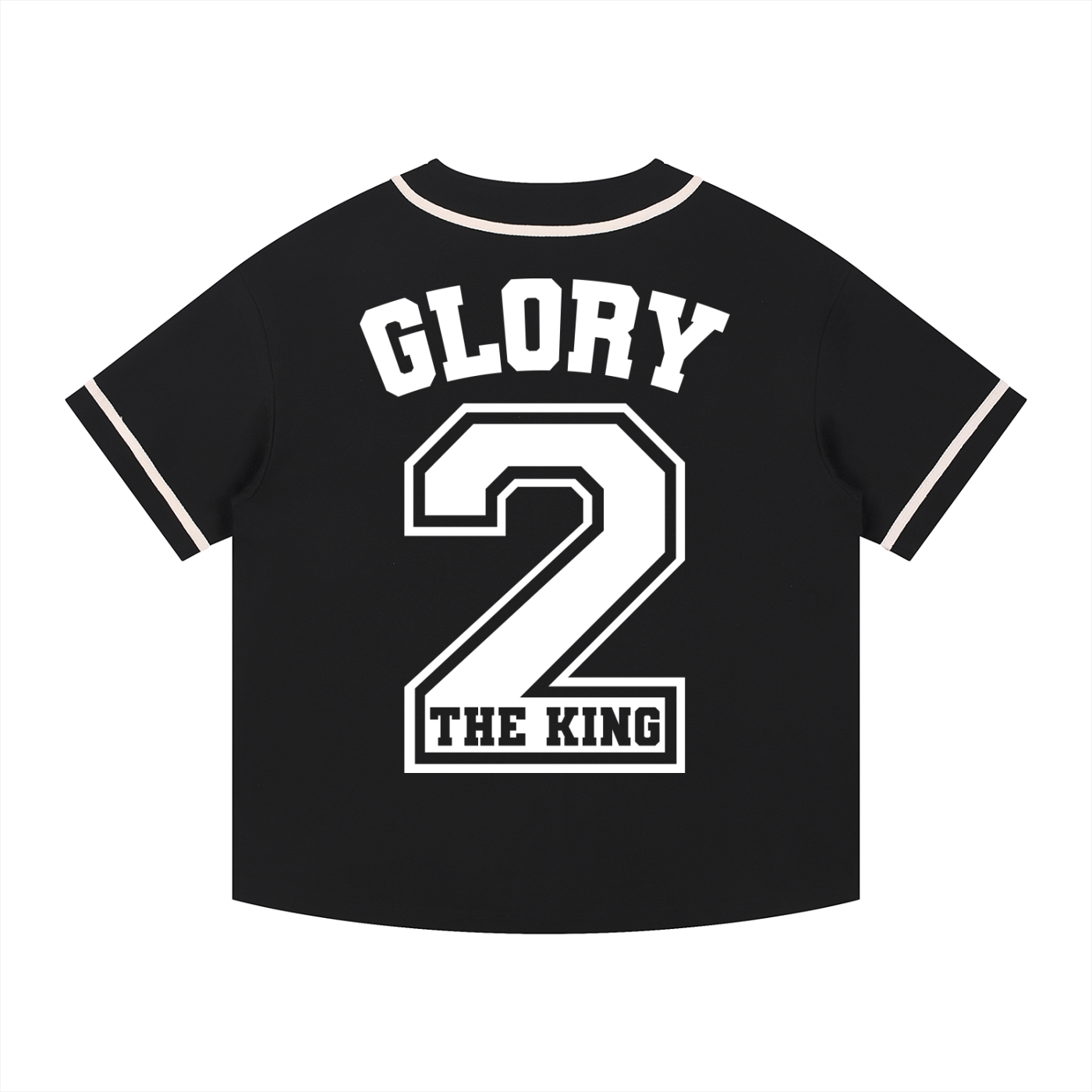 'Glory 2 The King' Contrast Piped Button-Up Jersey