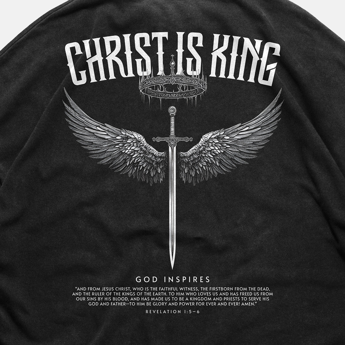 'Christ Is King' Oversized Faded T-Shirt