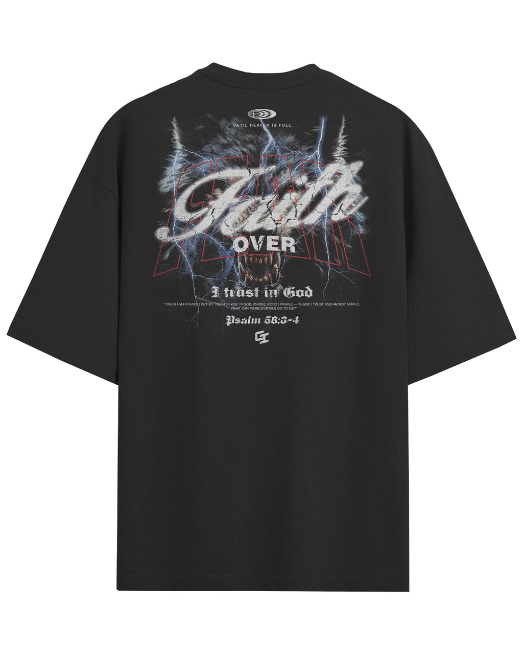 'Faith Over Fear' Oversized Faded T-Shirt