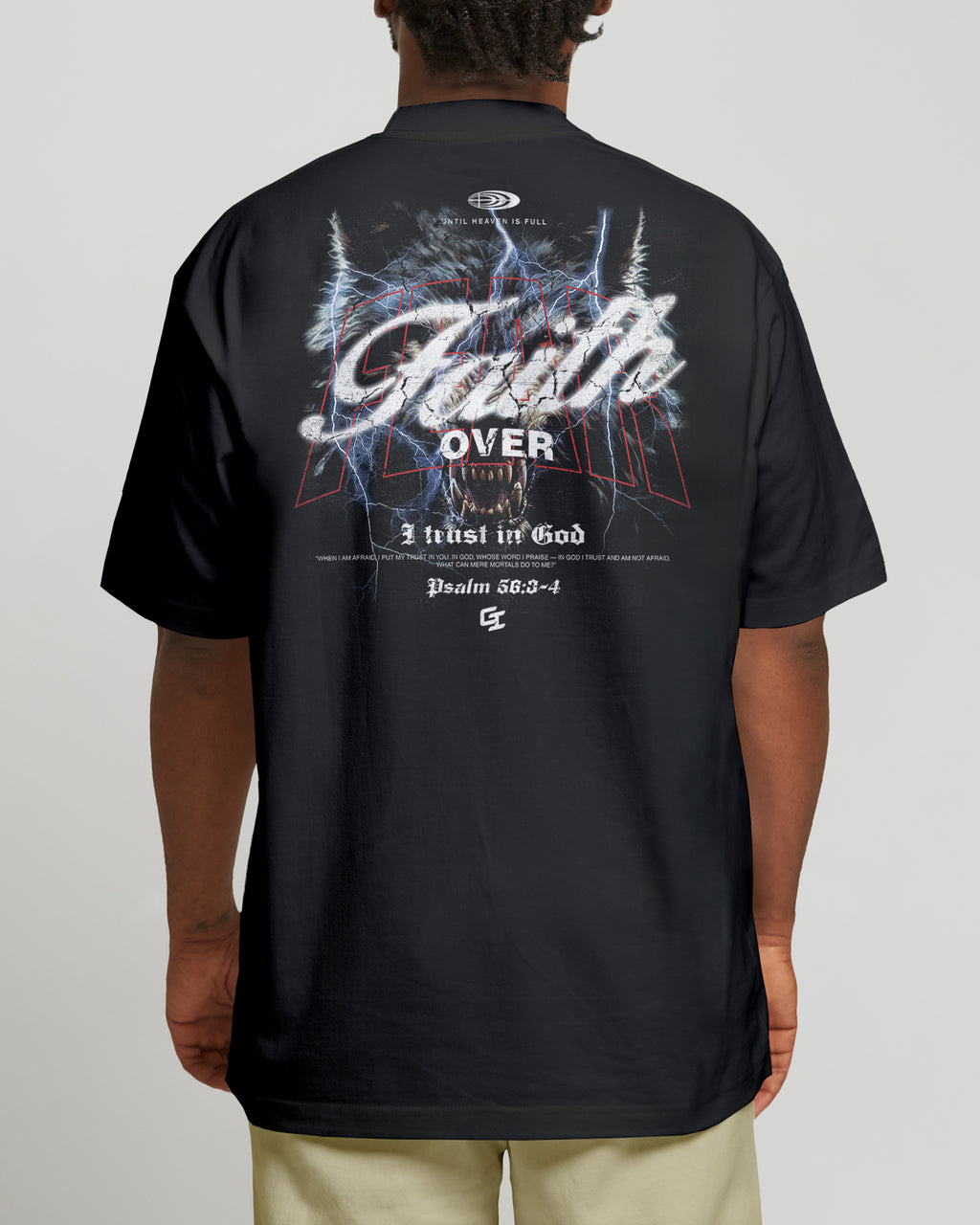 'Faith Over Fear' Oversized Faded T-Shirt