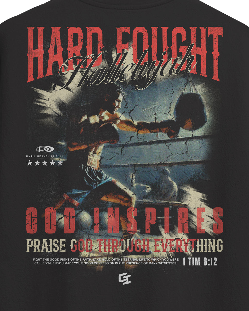 'Fight the Good Fight' Oversized Faded T-Shirt