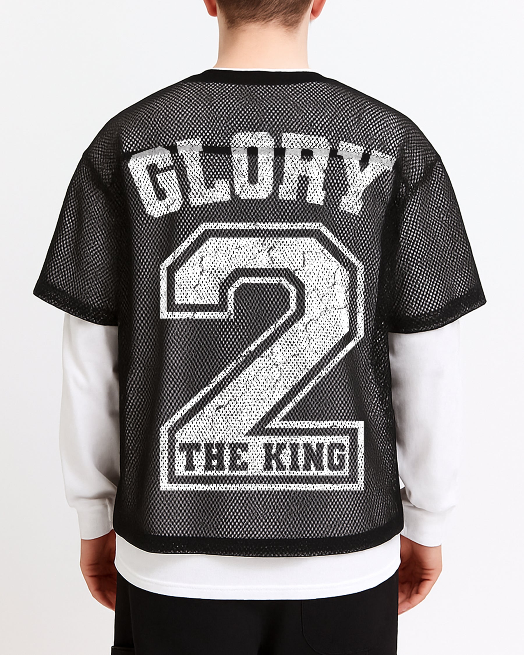 'Glory 2 The King' See-Through Boxy Net T-Shirt