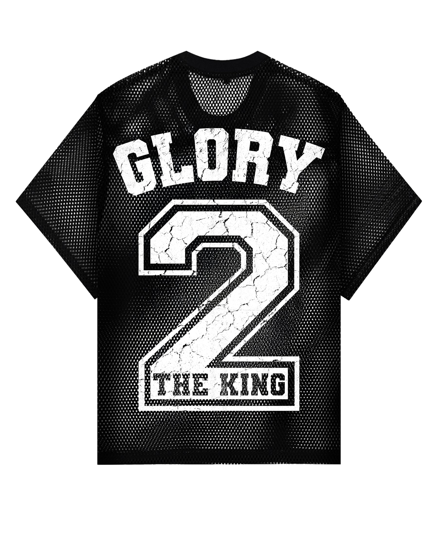 'Glory 2 The King' See-Through Boxy Net T-Shirt