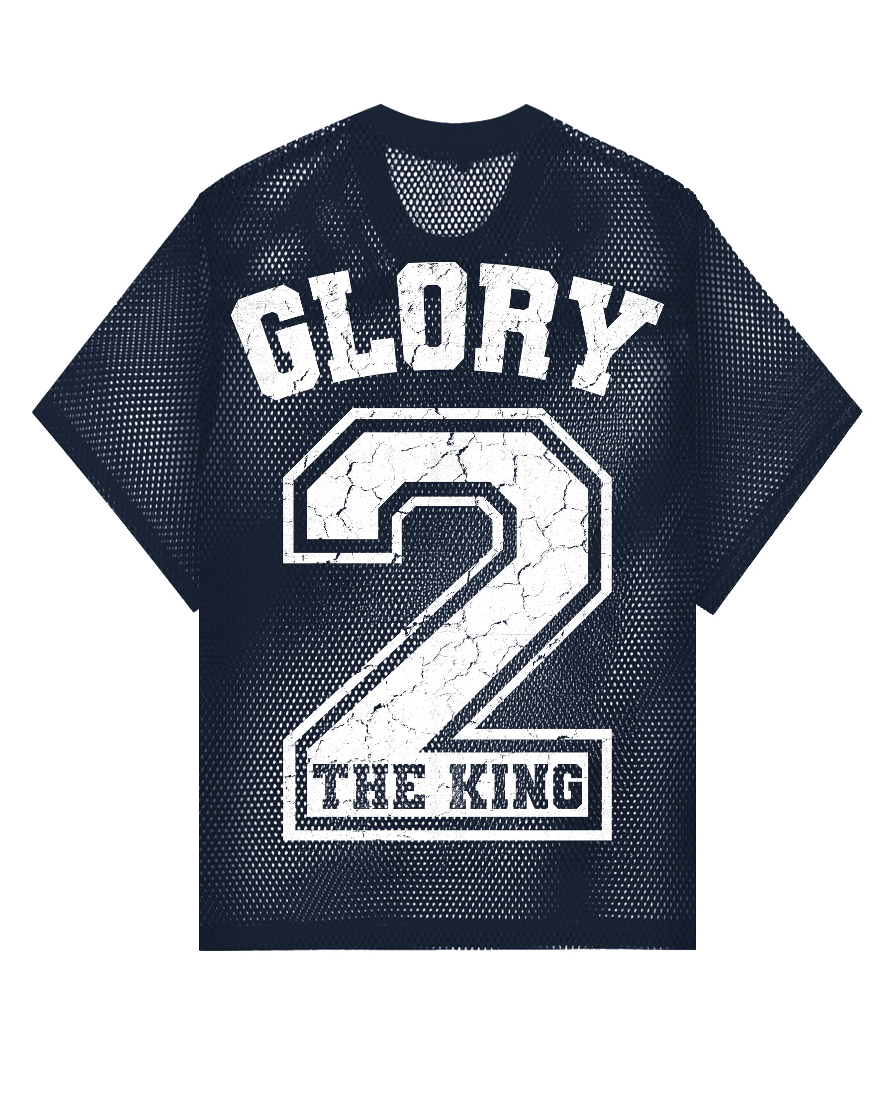 'Glory 2 The King' See-Through Boxy Net T-Shirt