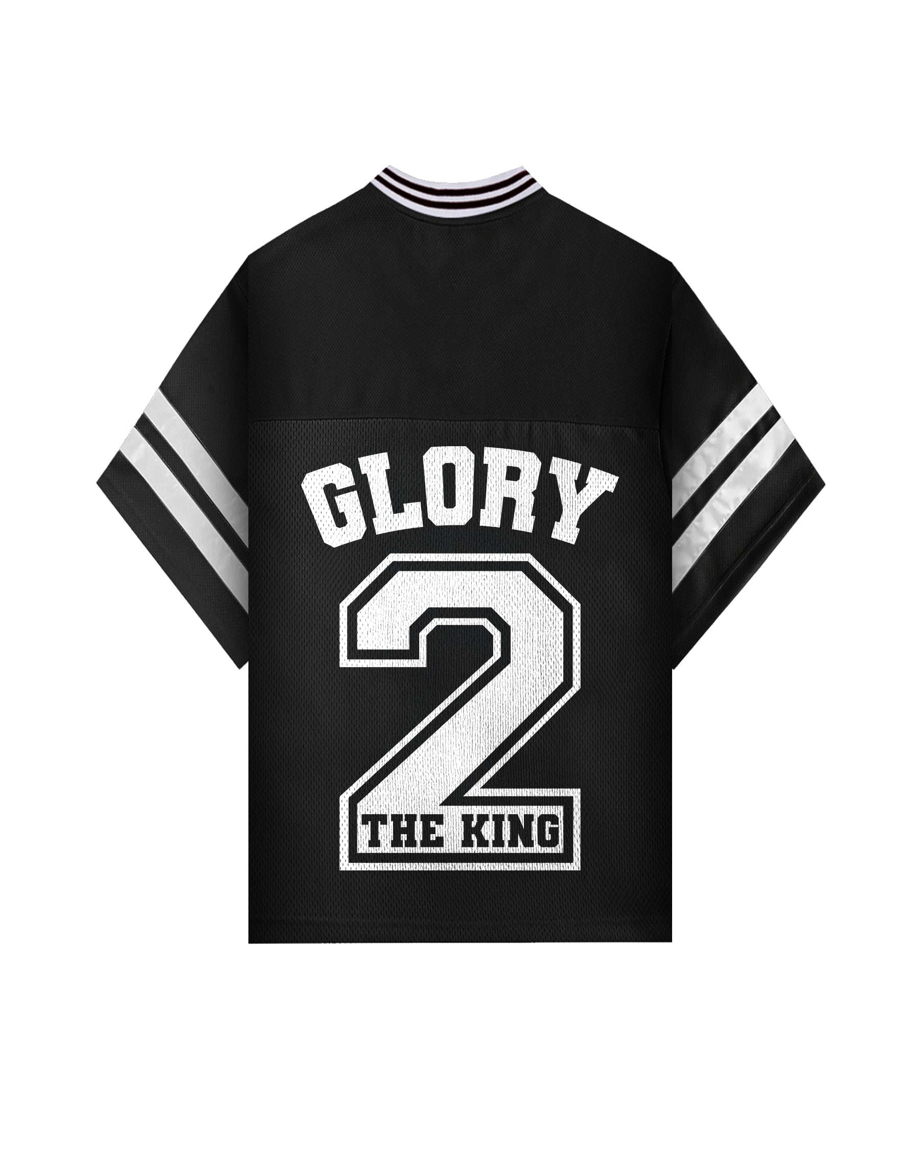 Black 'Glory 2 The King' Taped Mesh Boxy T-Shirt