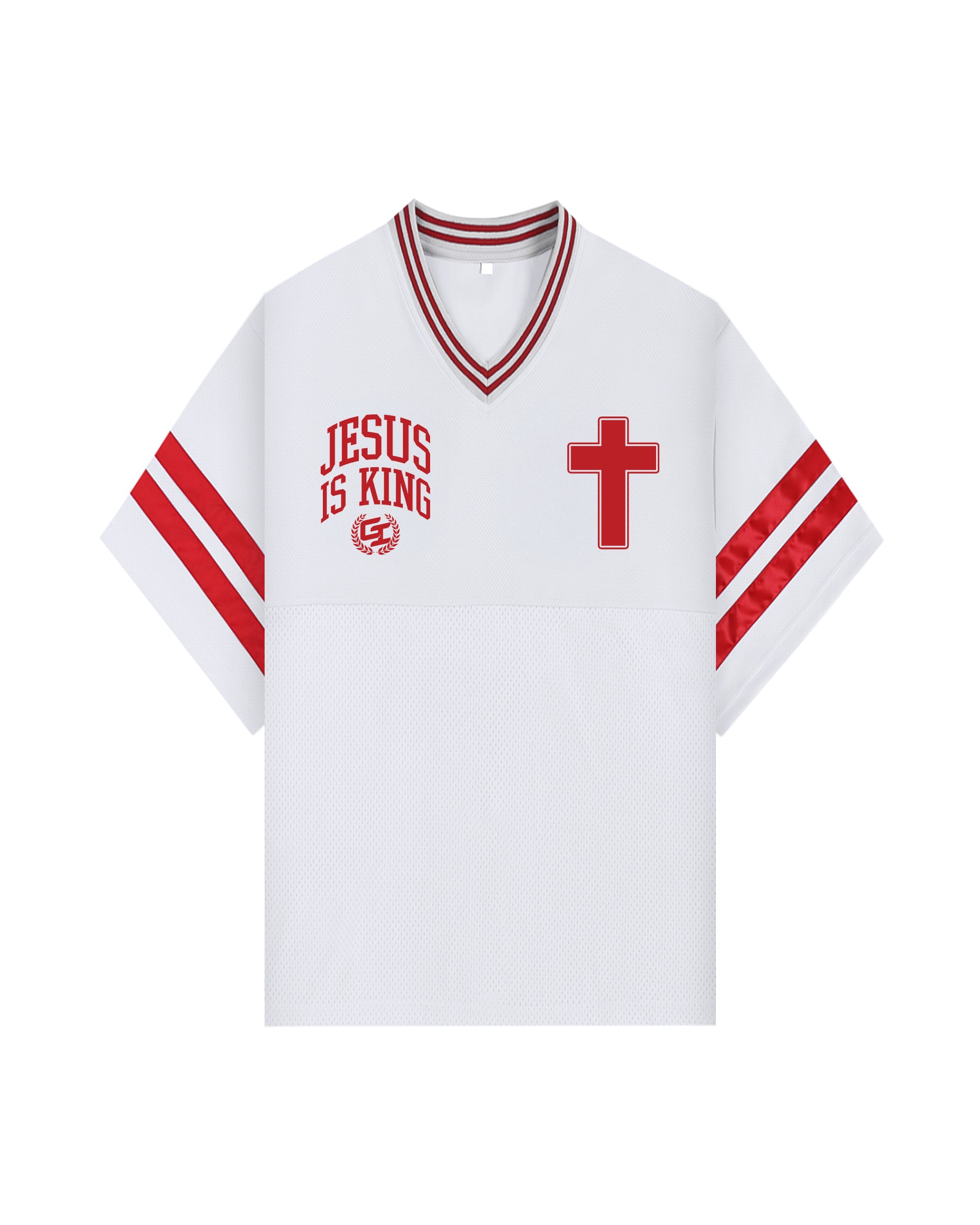 White 'Glory 2 The King' Taped Mesh Boxy T-Shirt