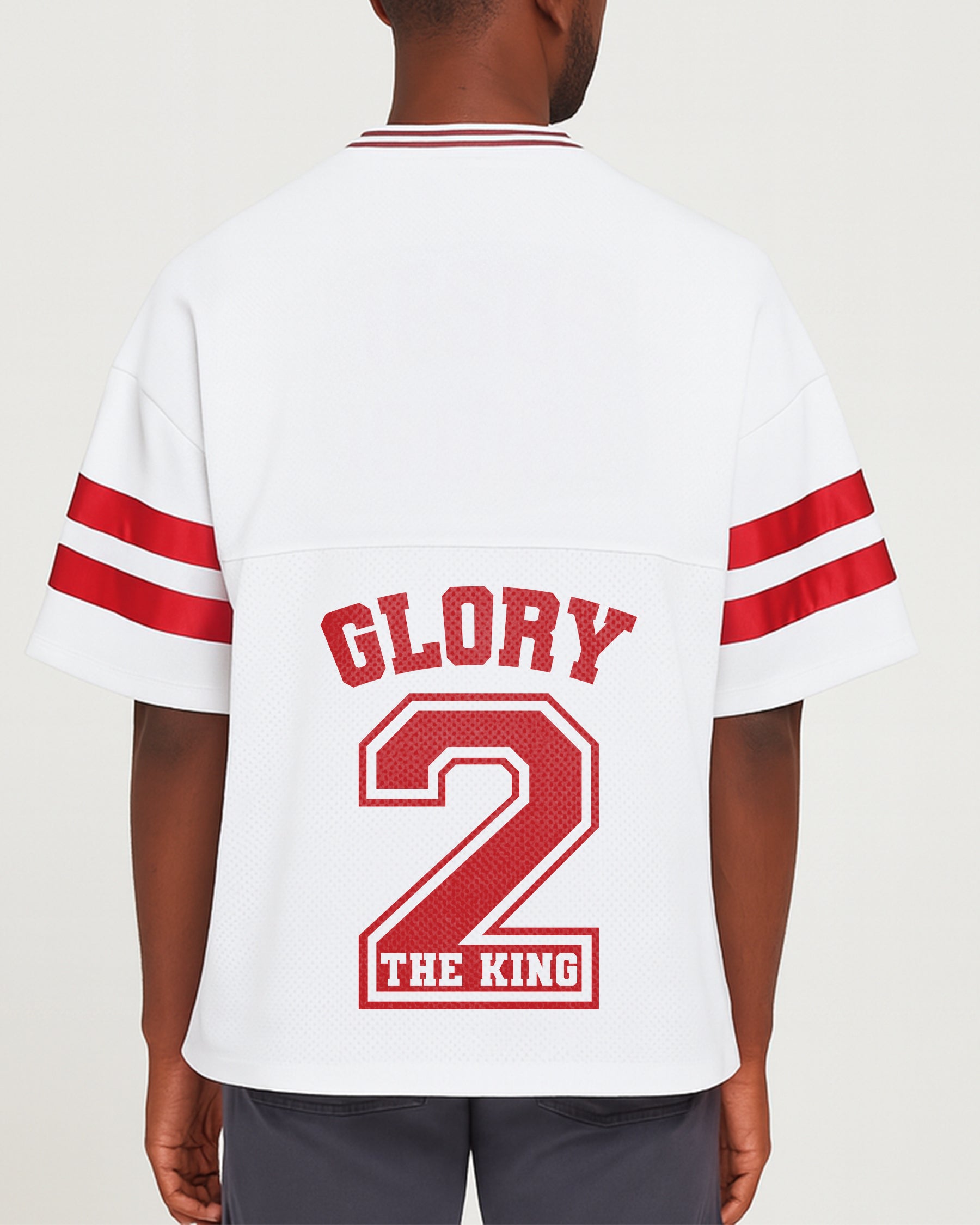 White 'Glory 2 The King' Taped Mesh Boxy T-Shirt