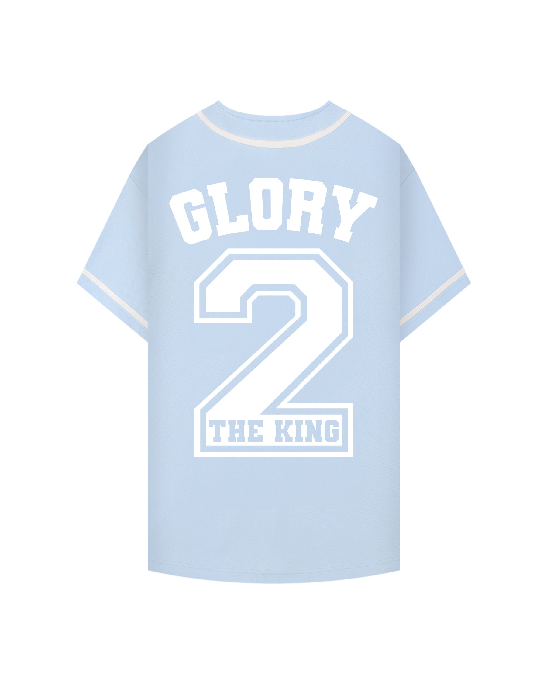 'Glory 2 The King' Contrast Piped Button-Up Jersey