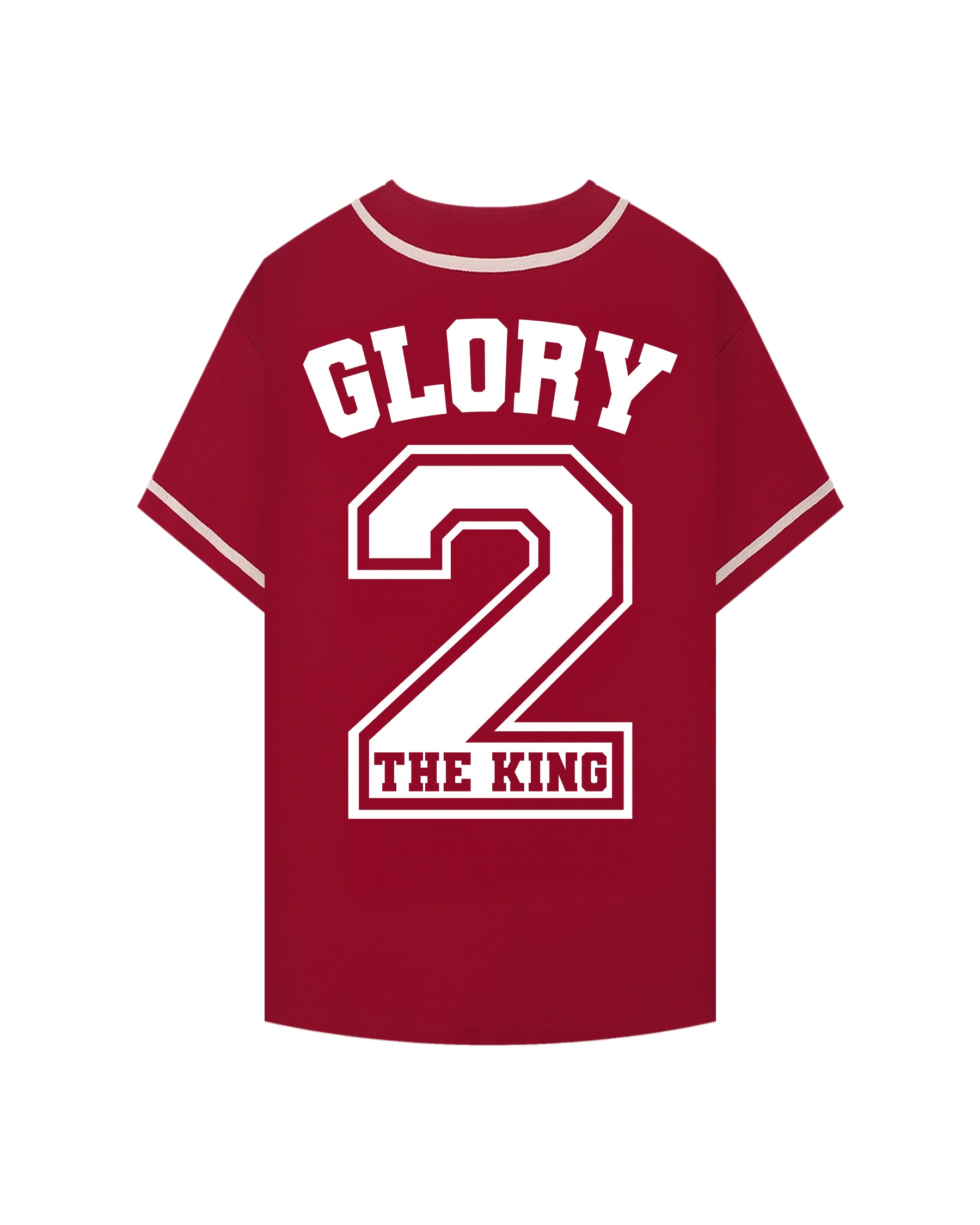 'Glory 2 The King' Contrast Piped Button-Up Jersey