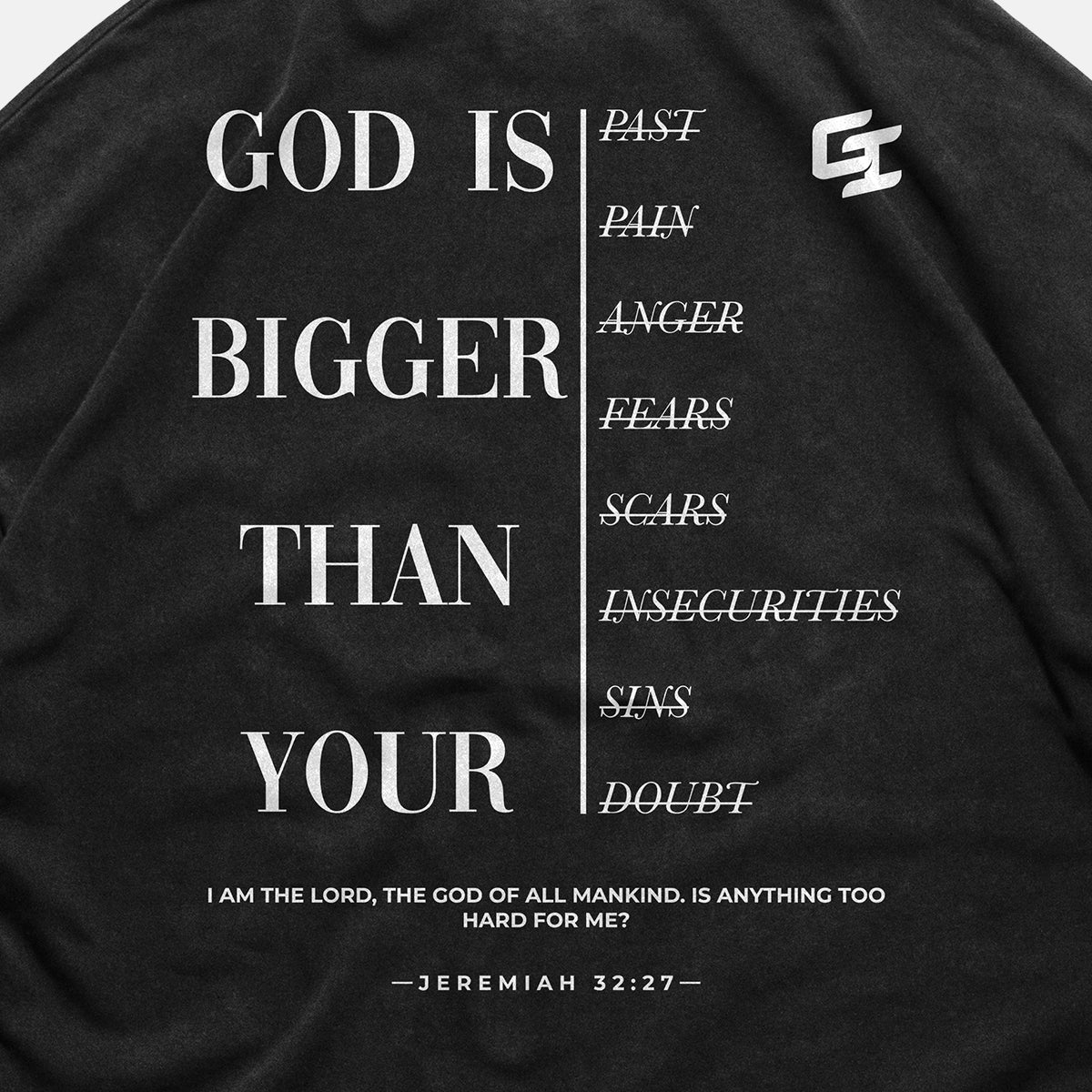 'God Is Bigger' Oversized Faded T-Shirt