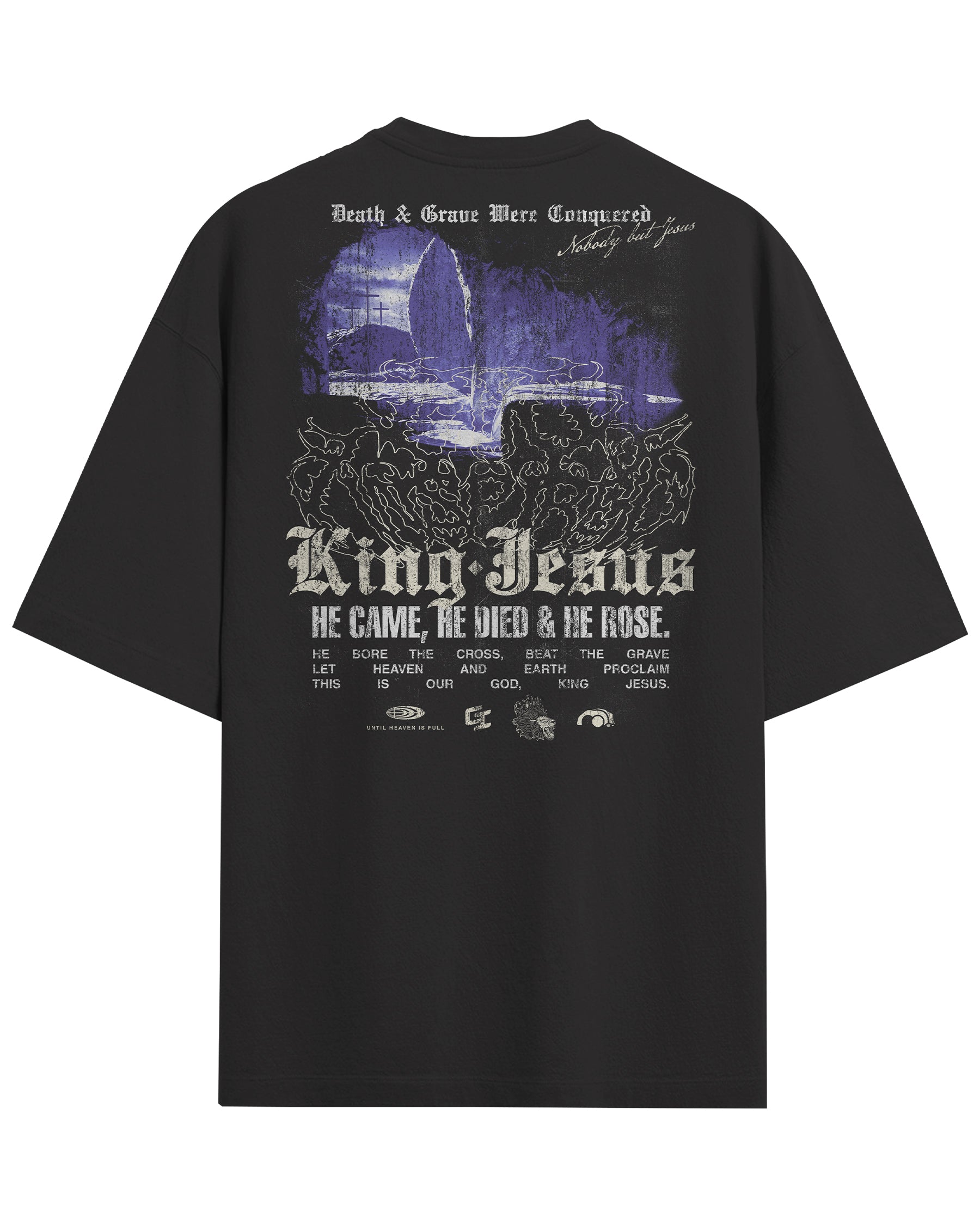 'Grave Conquered' Oversized Faded T-Shirt