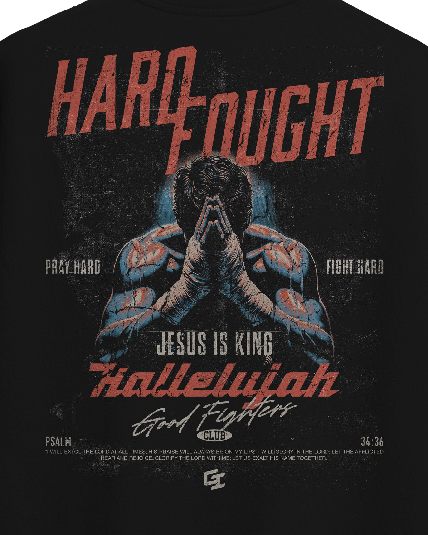 'Pray Hard, Fight Hard' Oversized T-Shirt