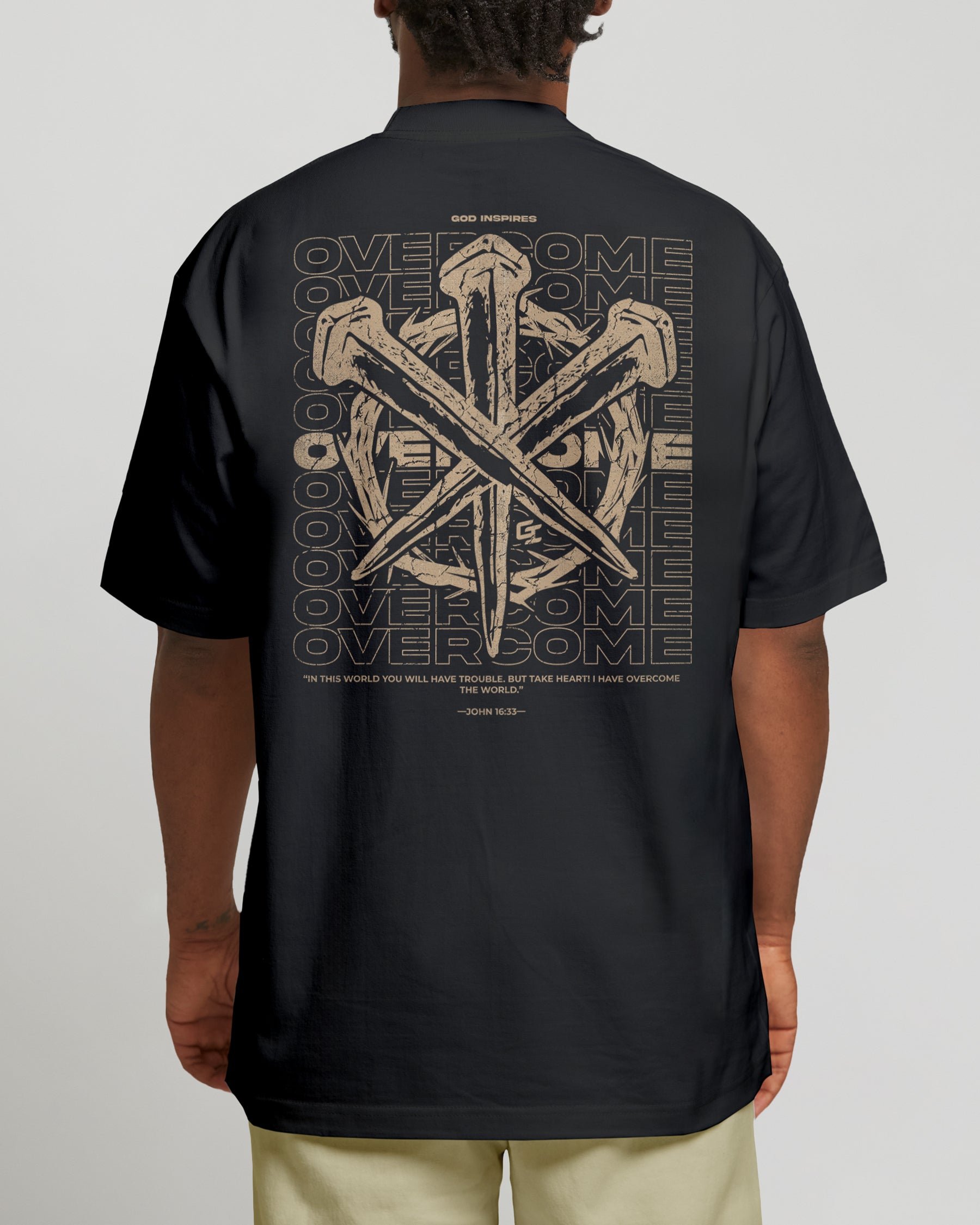 'Overcome' Oversized Faded T-Shirt