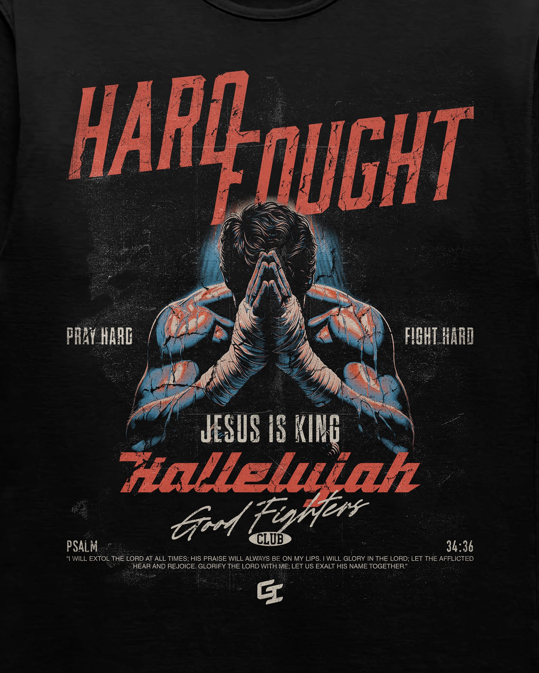 'Pray Hard, Fight Hard' Heavyweight T-Shirt