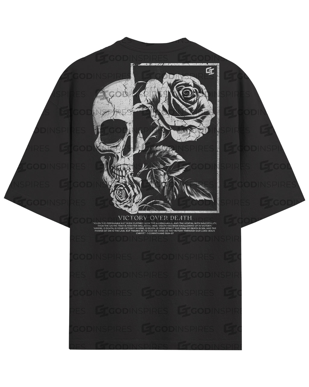 'Victory Over Death' Oversized Faded T-Shirt