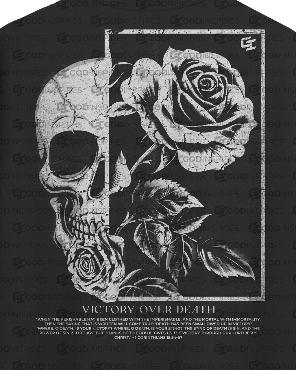 'Victory Over Death' Oversized Faded T-Shirt