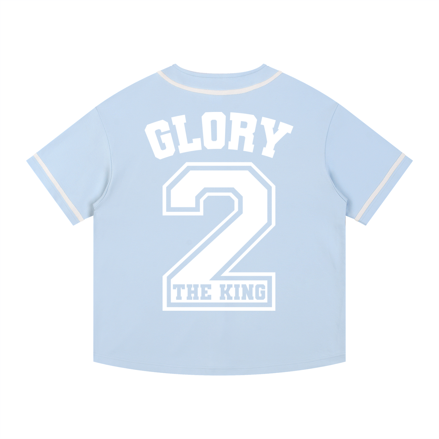 'Glory 2 The King' Contrast Piped Button-Up Jersey