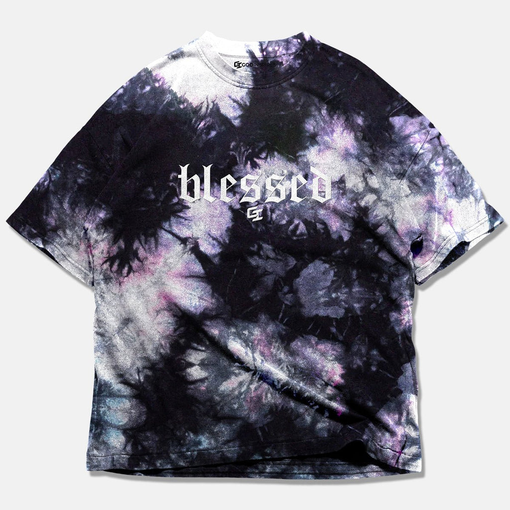 Epiphany 'Blessed' Oversized Tie - Dye T - Shirt (Embroidered) - God Inspires