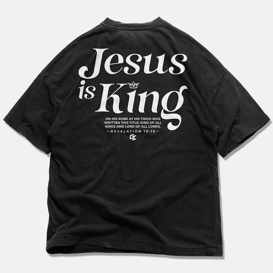 Epiphany 'Jesus Is King' Heavy Faded T - Shirt - God Inspires