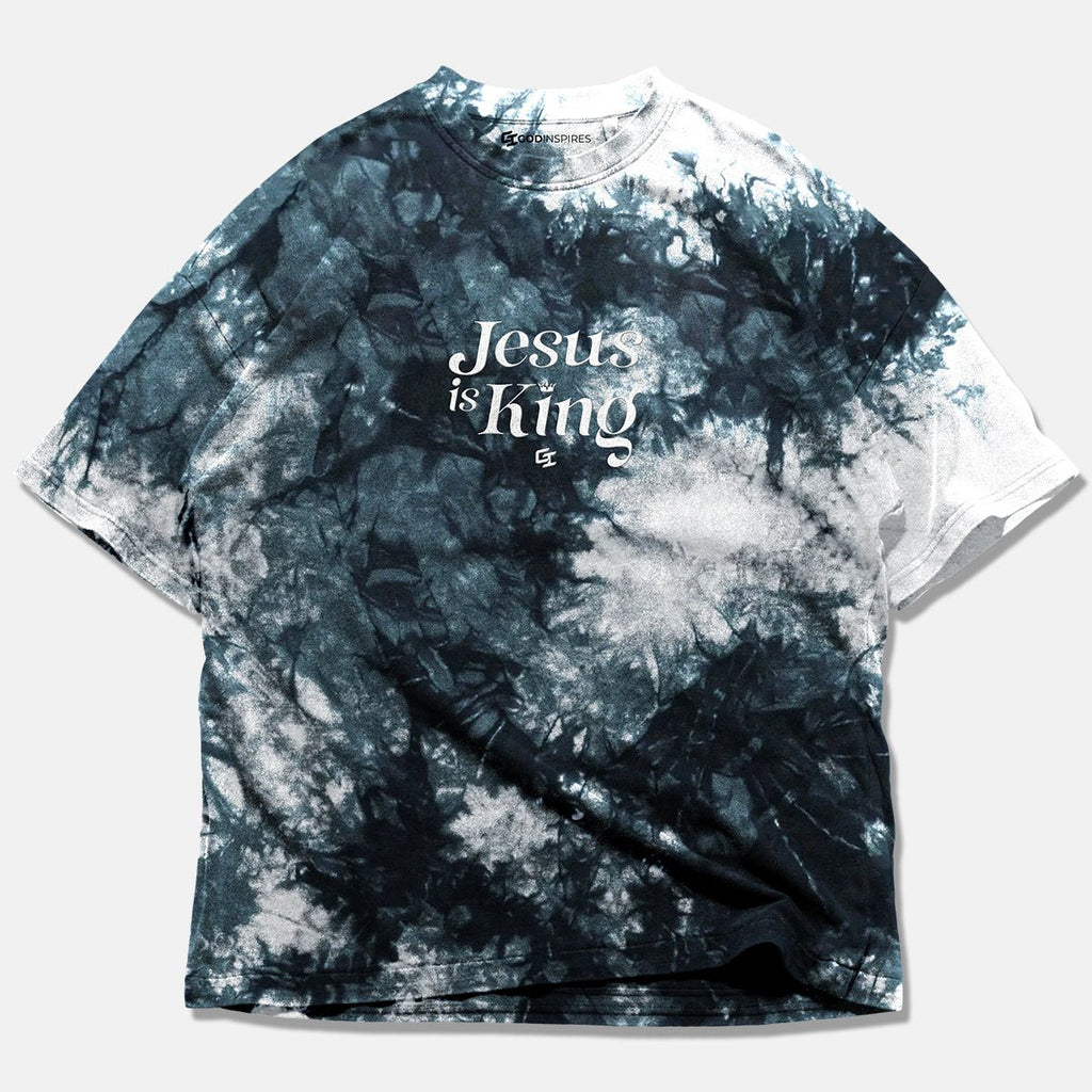 Epiphany 'Jesus Is King' Oversized Tie - Dye T - Shirt (Embroidered) - God Inspires