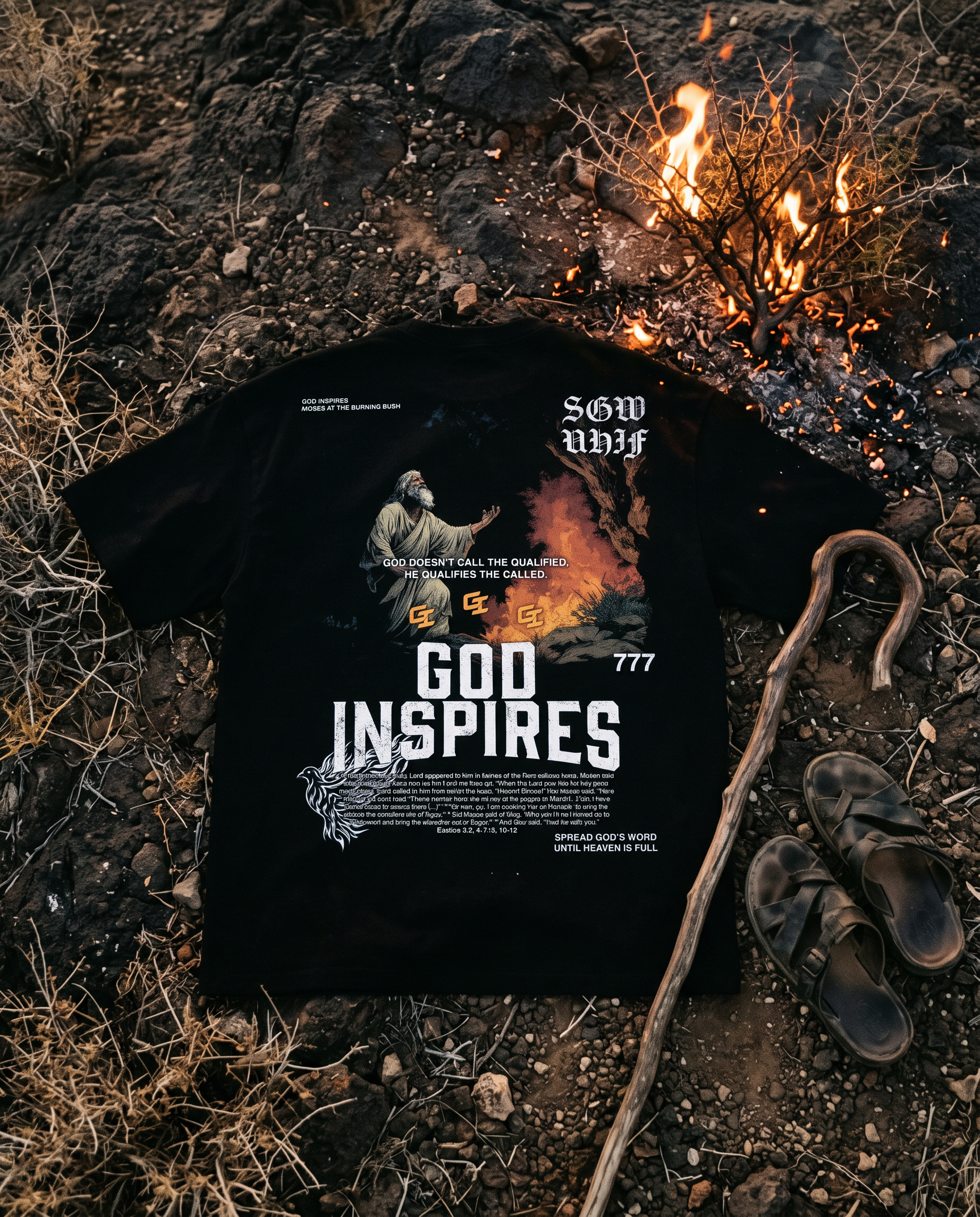 'Moses At The Burning Bush' T-Shirt - God Inspires