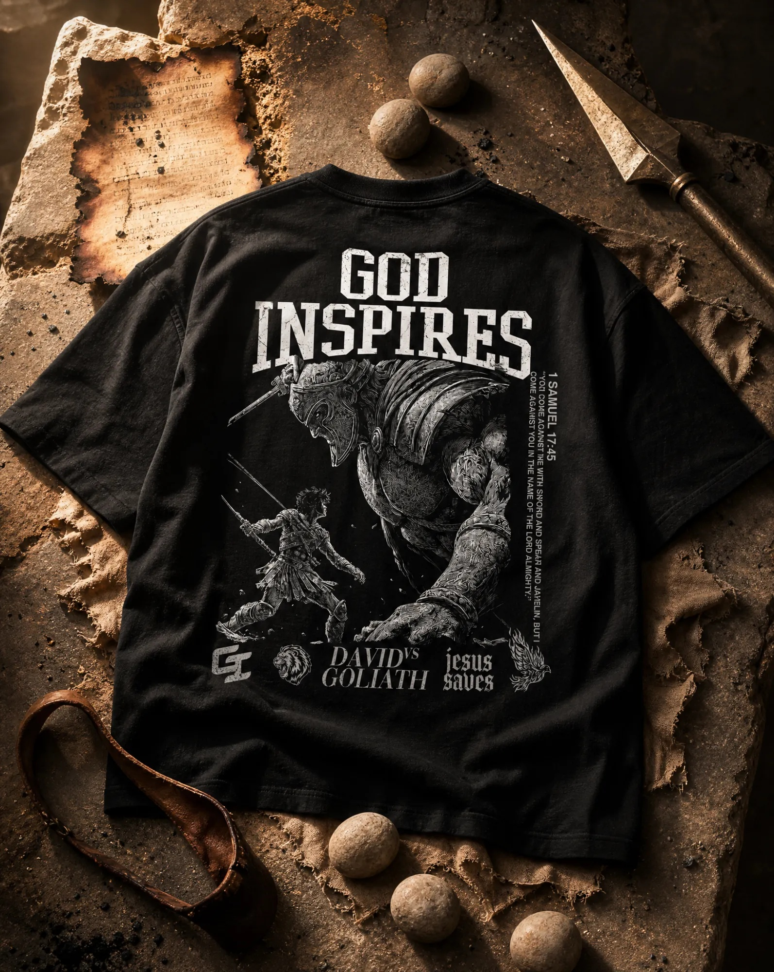 'David vs Goliath' T-Shirt - God Inspires