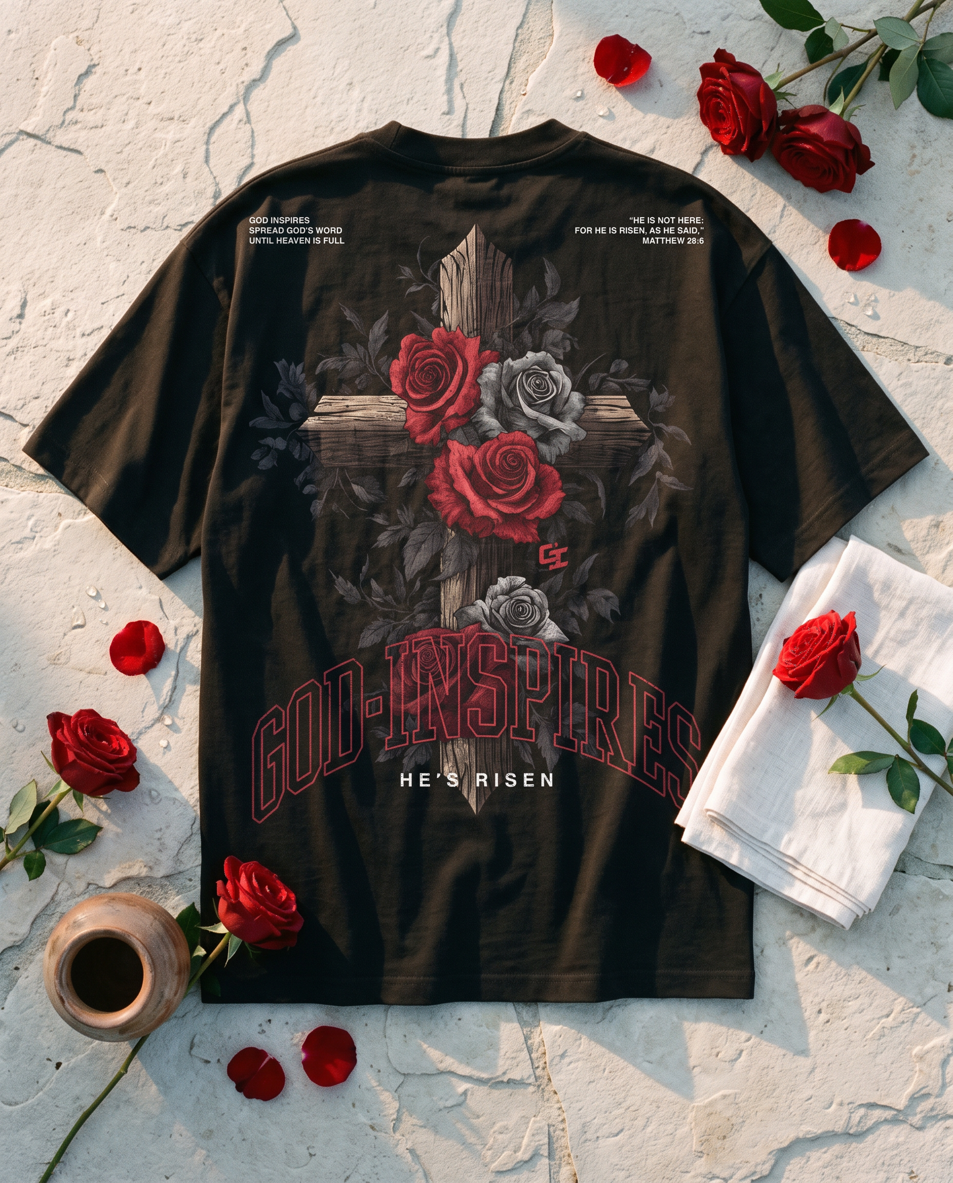 'He's Risen' T-Shirt - God Inspires