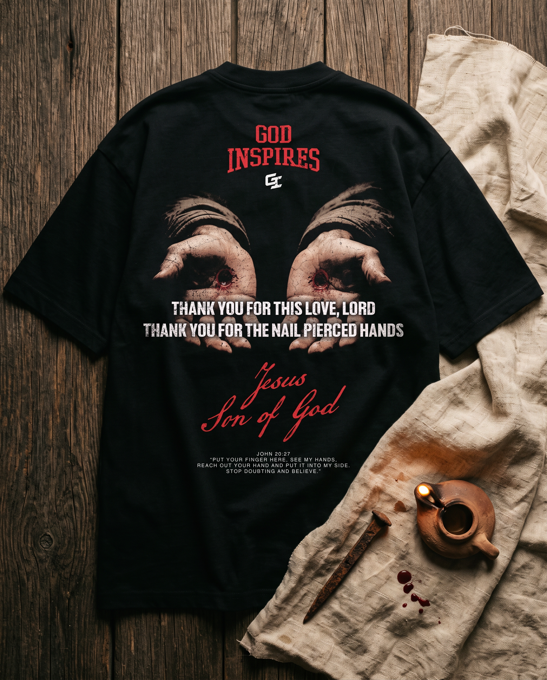 'Pierced Hands' T-Shirt - God Inspires