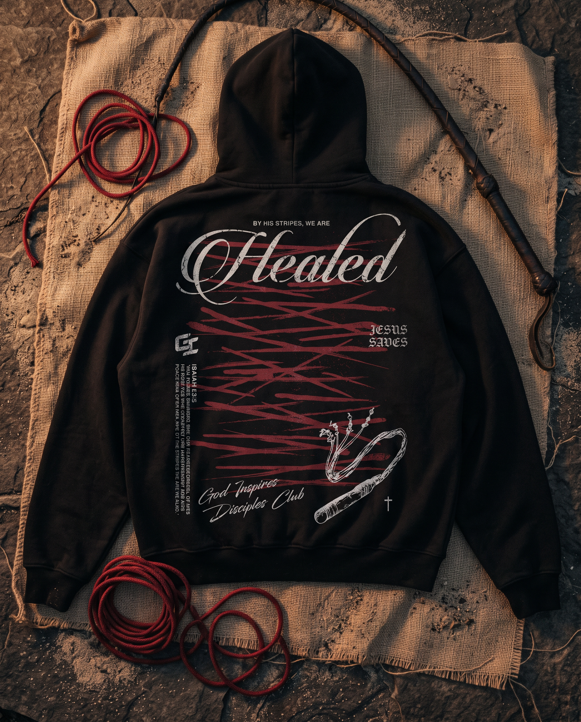 'By His Stripes' Oversized Hoodie