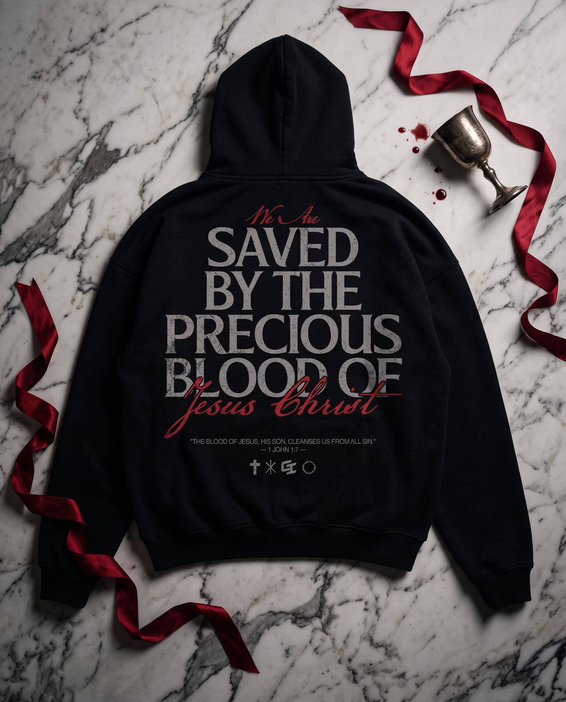 'Blood of Jesus Christ' Oversized Hoodie