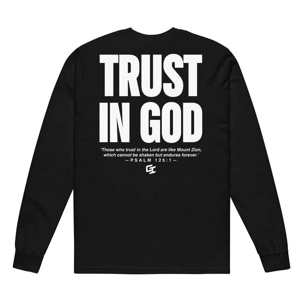 'Trust In God' Garment-Dyed Heavyweight Long-Sleeve Shirt